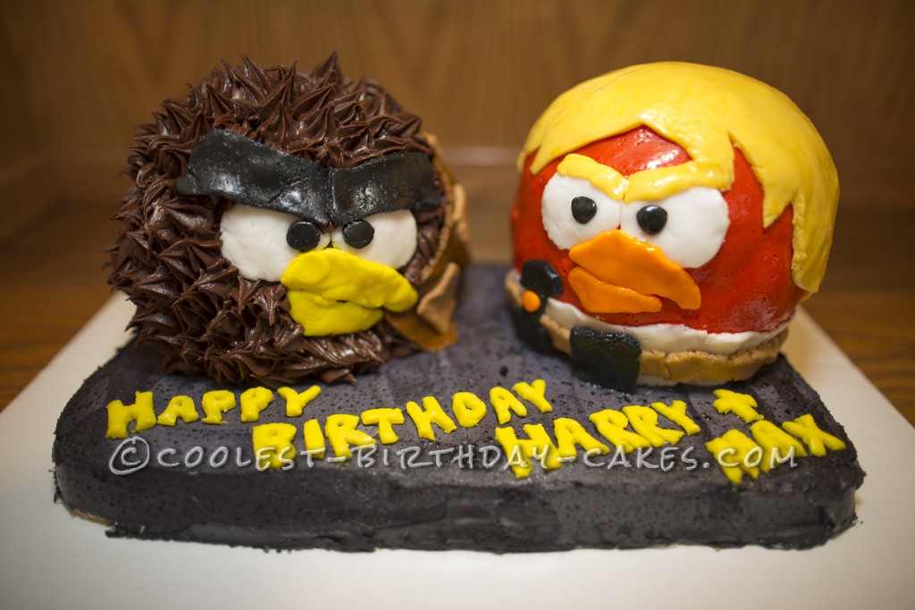 Angry Birds Star Wars Cake with Luke and Chewbacca