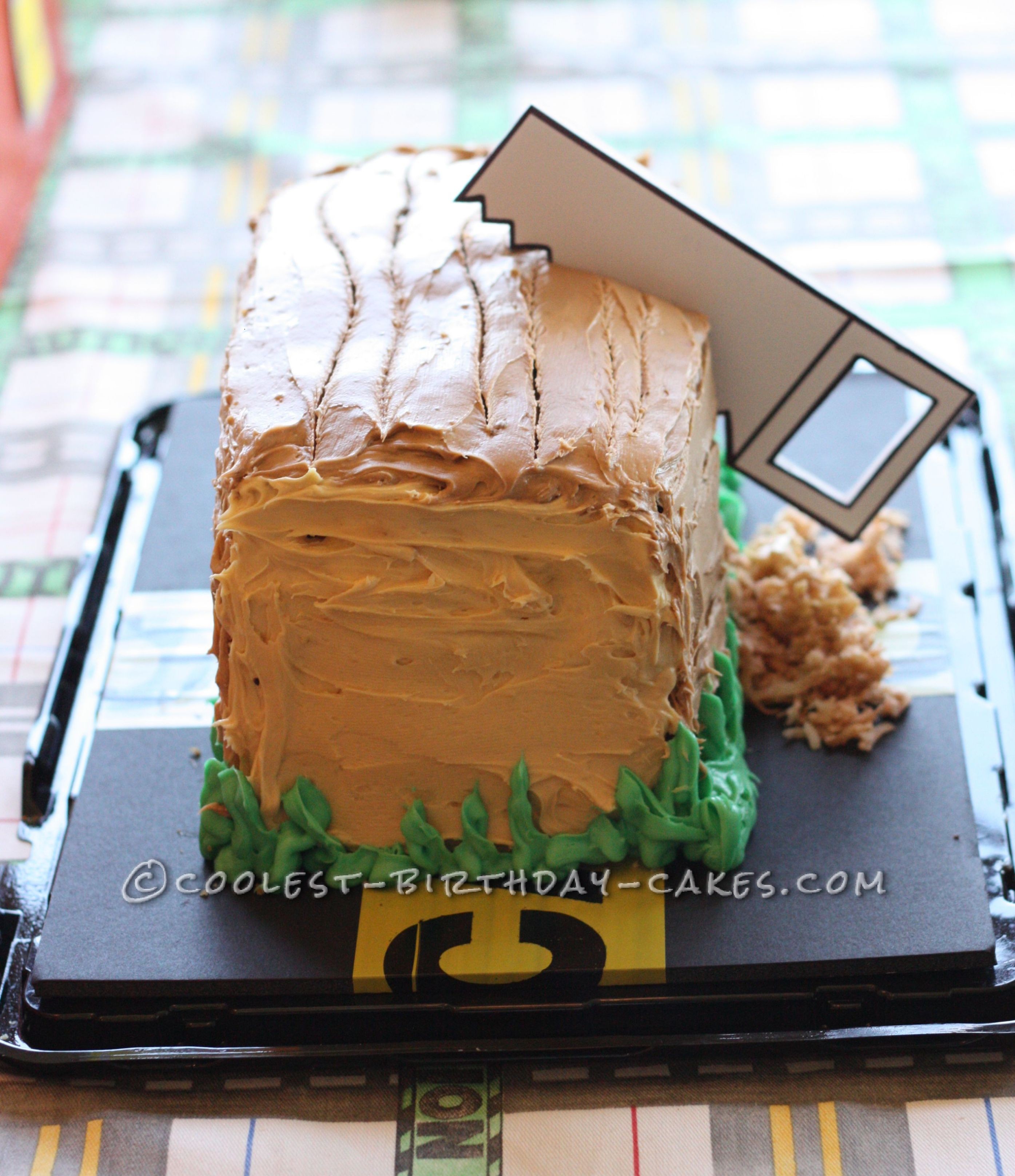 Coolest Block of Wood Birthday Cake