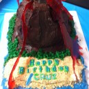 Coolest Erupting Volcano Birthday Cake