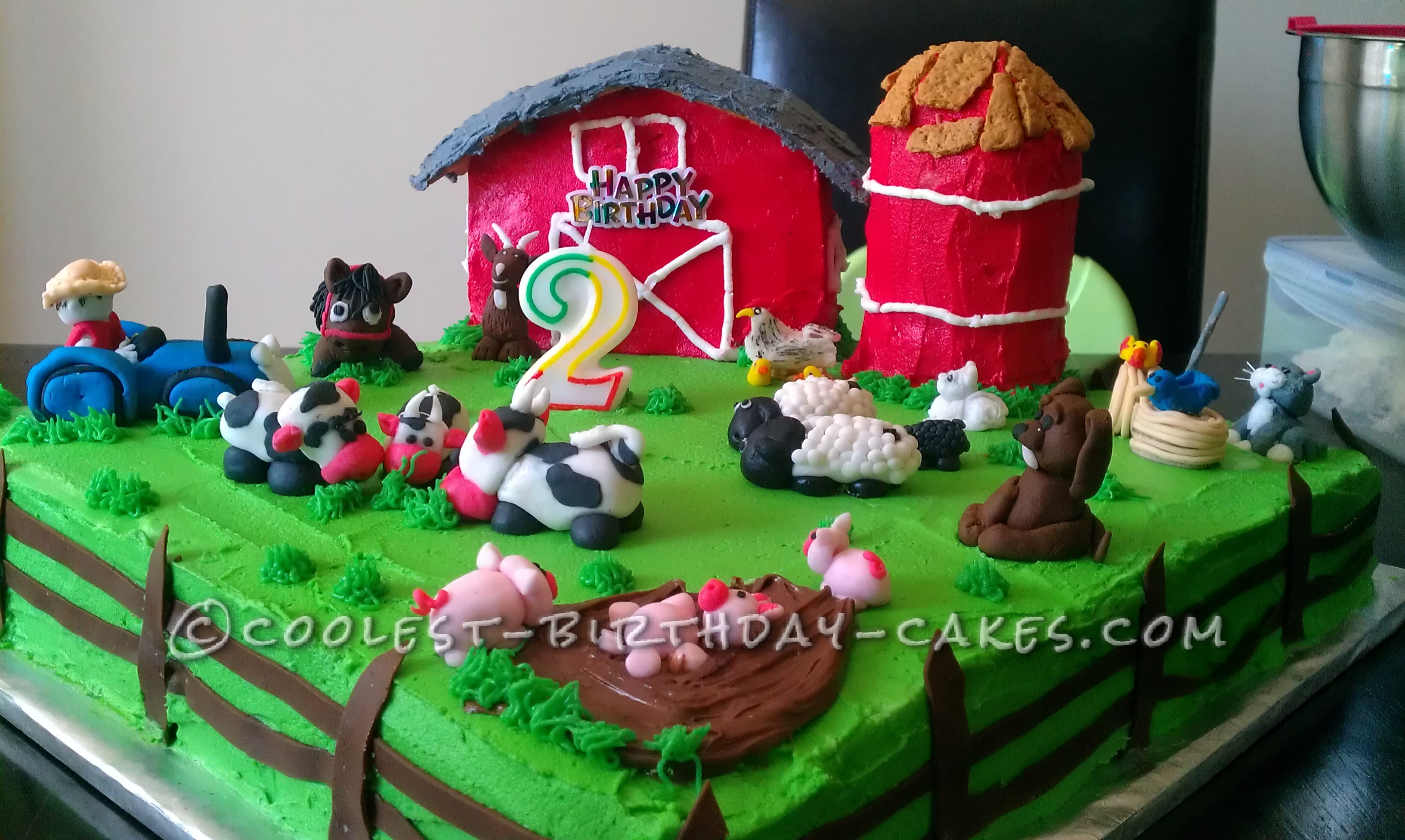 Coolest Farm Scene Birthday Cake