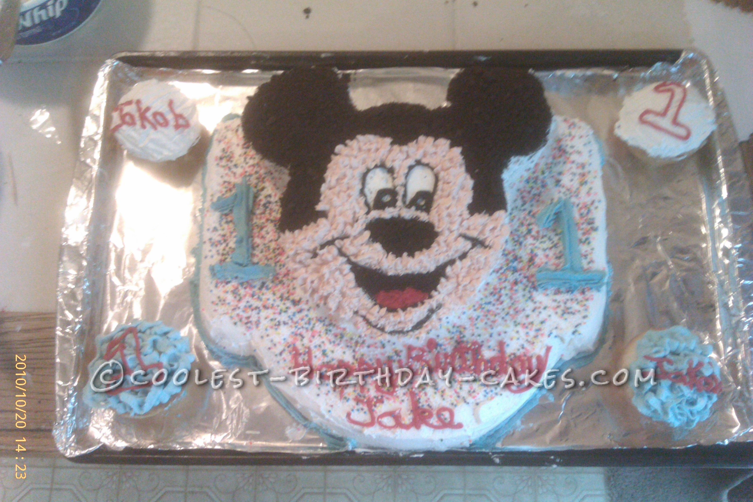 Jake's 1st Birthday Mickey Cake