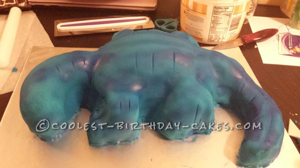 Coolest Blue Stegosaurus Birthday Cake
