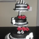 Cool 40th Black and White Phantom of the Opera Birthday Cake