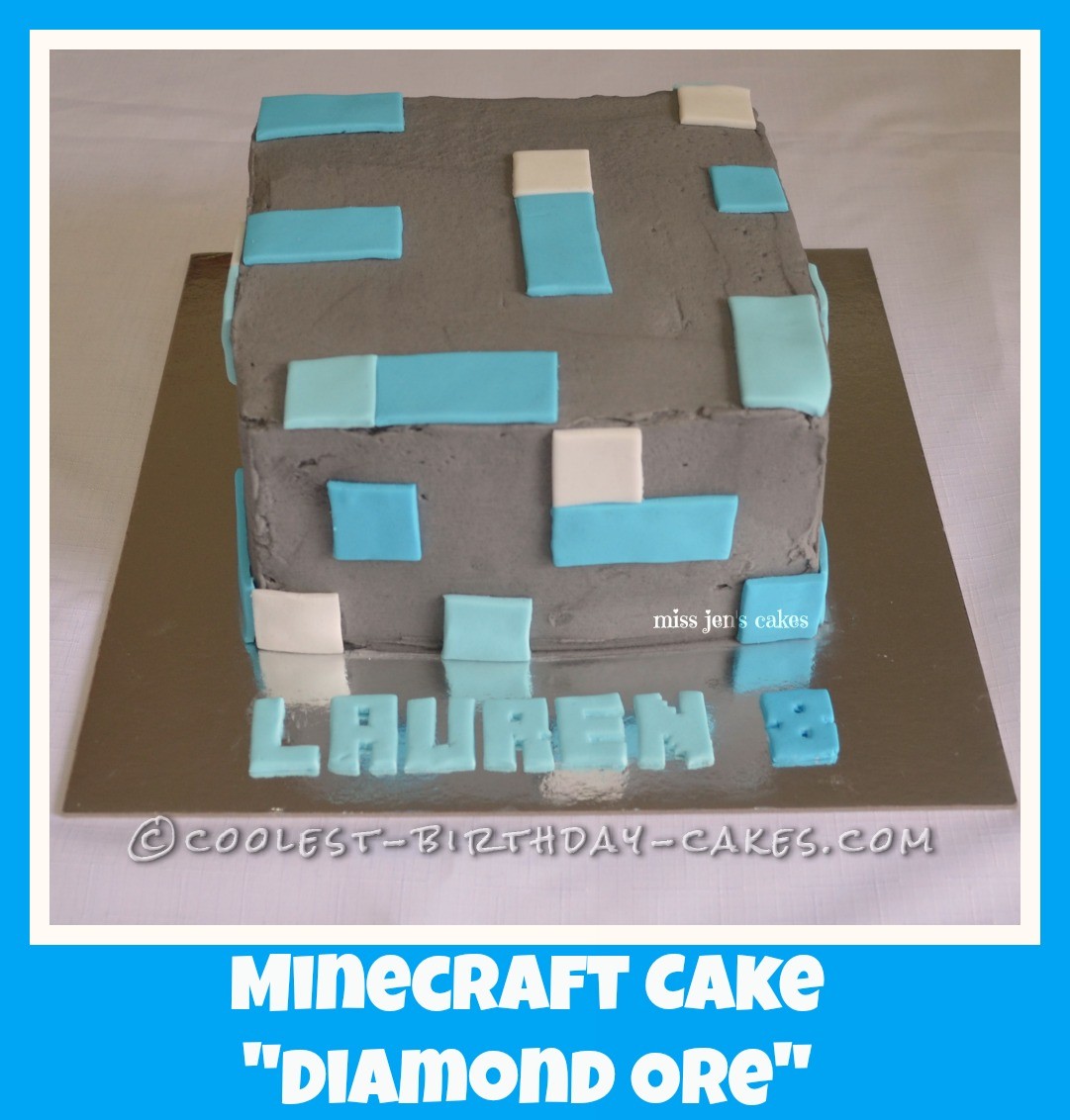 Coolest Minecraft Diamond Ore Cake