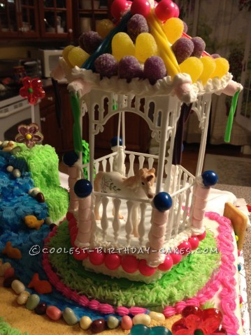 Sweetest Unicorn and Gazebo 1st Birthday Cake 