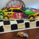 Coolest M&M Race Car Cake