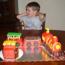 Coolest Red and Yellow Fondant Train Cake