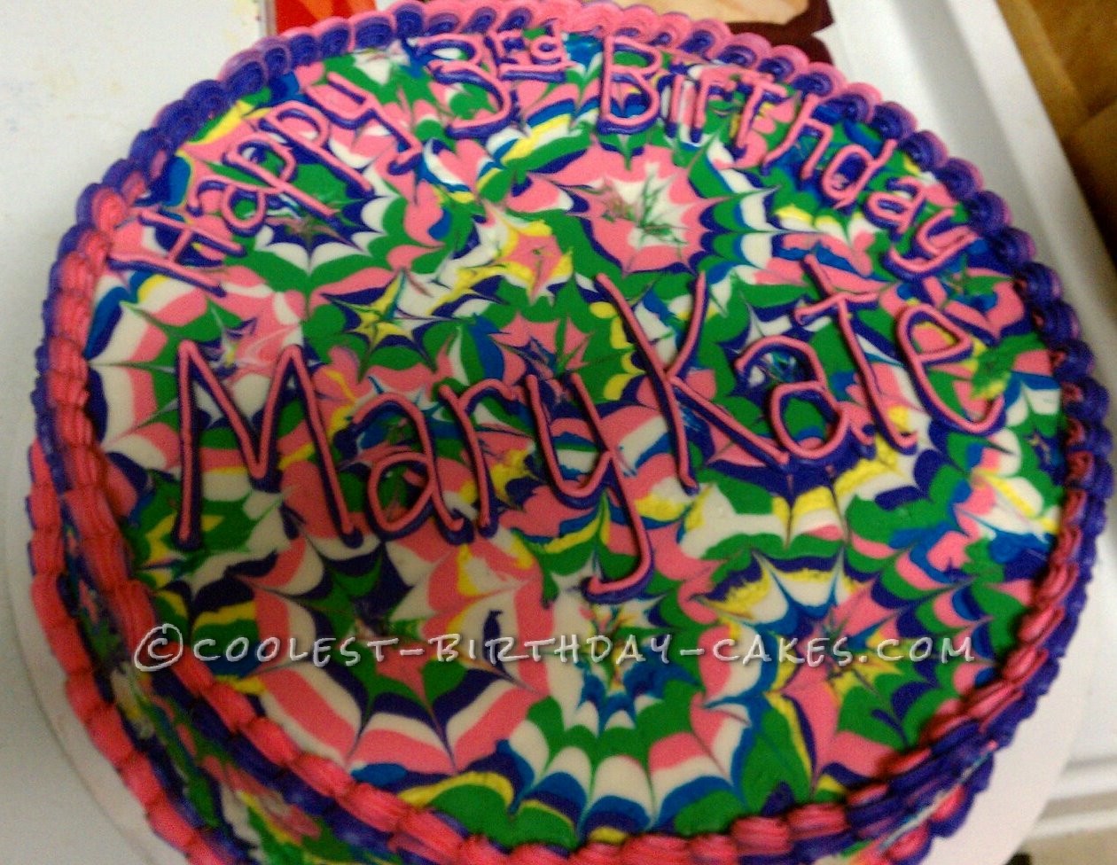 Coolest Tie Dyed Birthday Cake
