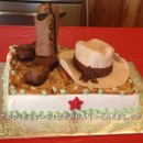 Coolest Cowboy Boots and Hat Cake for Cowboy Birthday