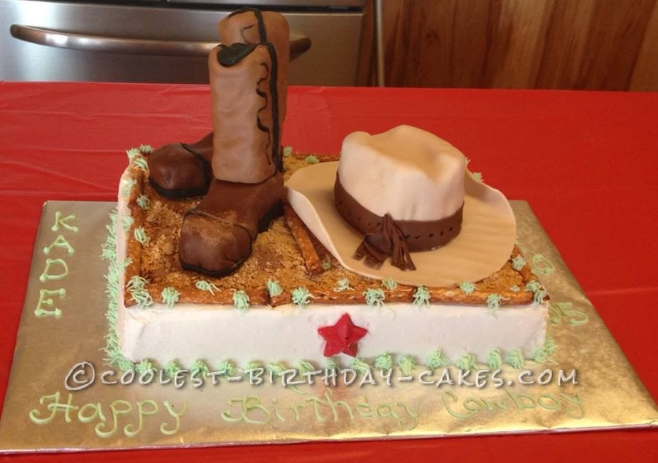 Coolest Cowboy Boots and Hat Cake for Cowboy Birthday