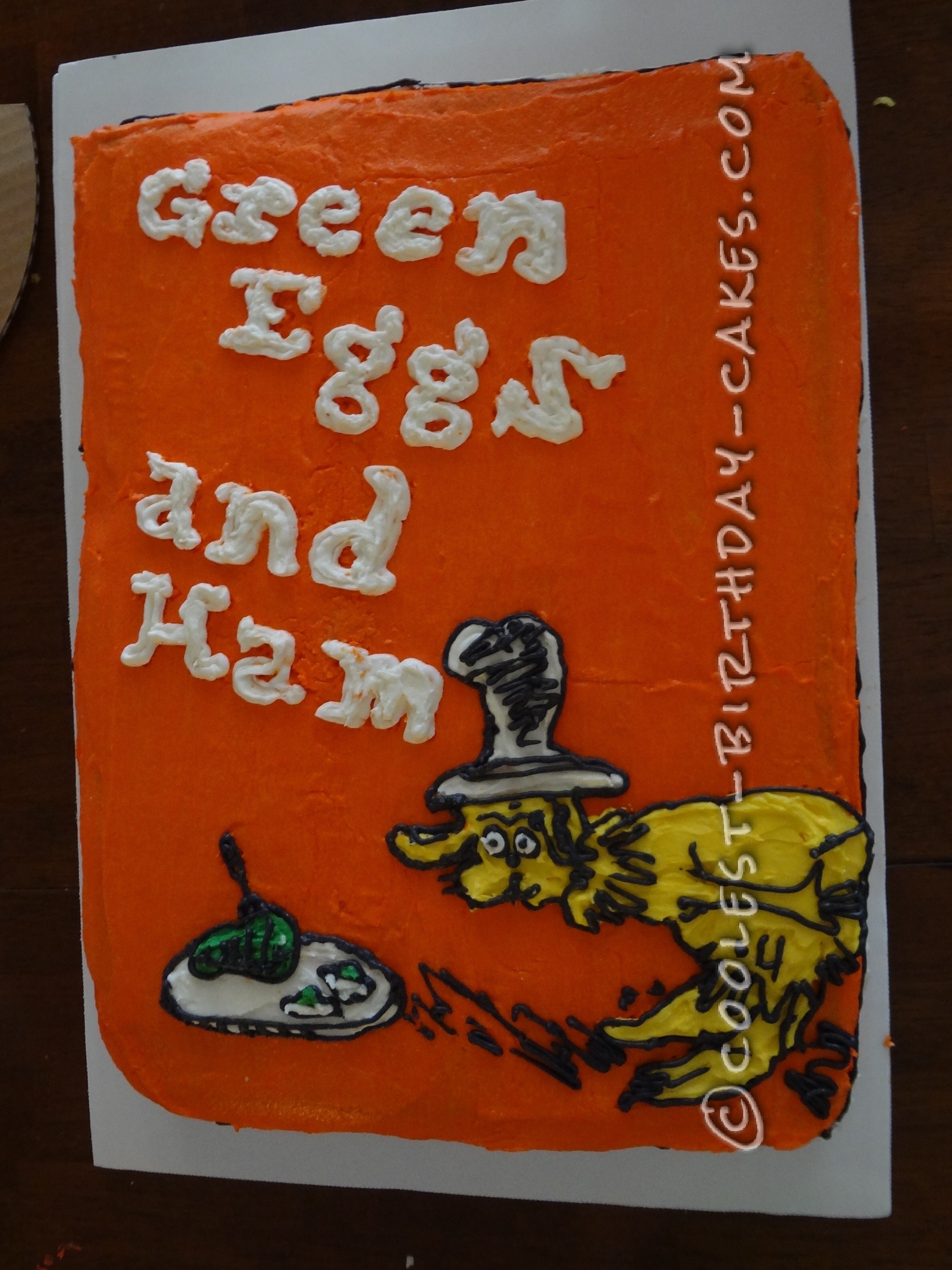 Coolest Green Eggs and Ham Birthday Cake