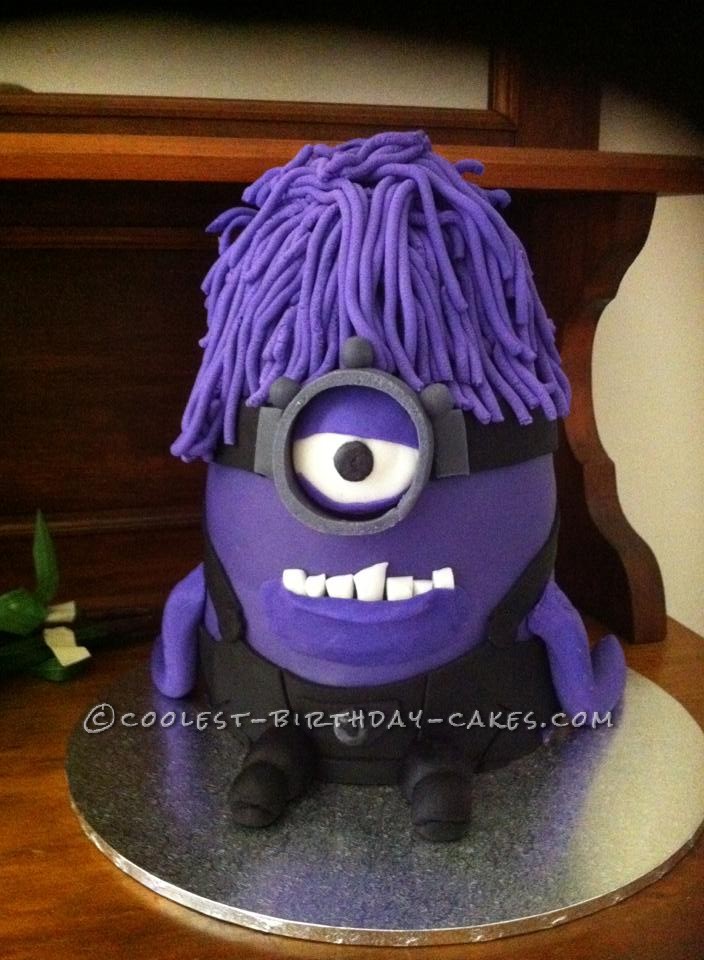 Purple evil minion - Brandons 7th birthday cake