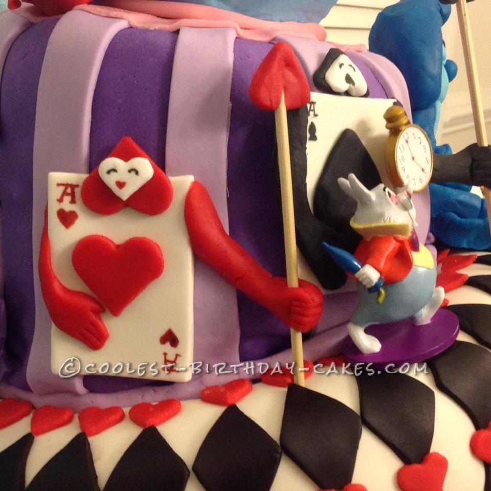 Coolest Topsy Turvy Alice in Wonderland Birthday Cake