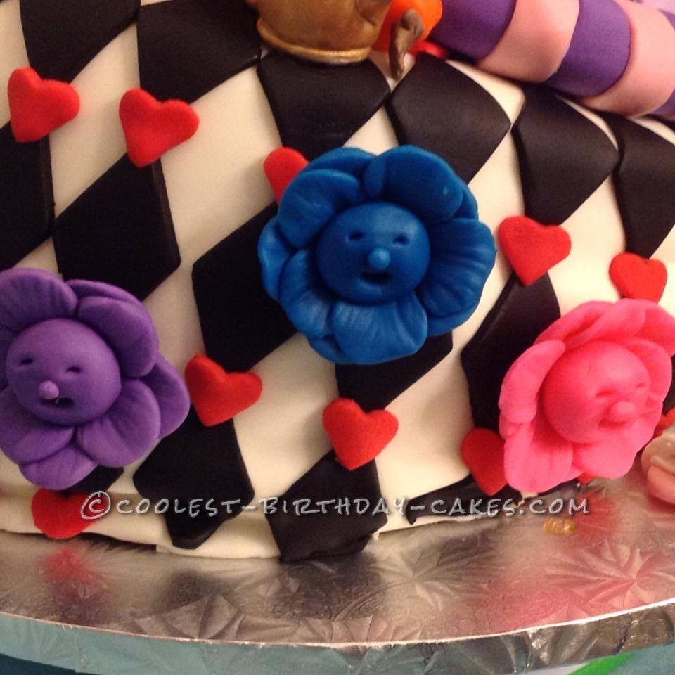 Coolest Topsy Turvy Alice in Wonderland Birthday Cake