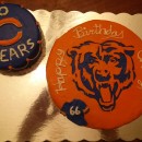 Cool Homemade Chicago Bears Emblem Birthday Cake