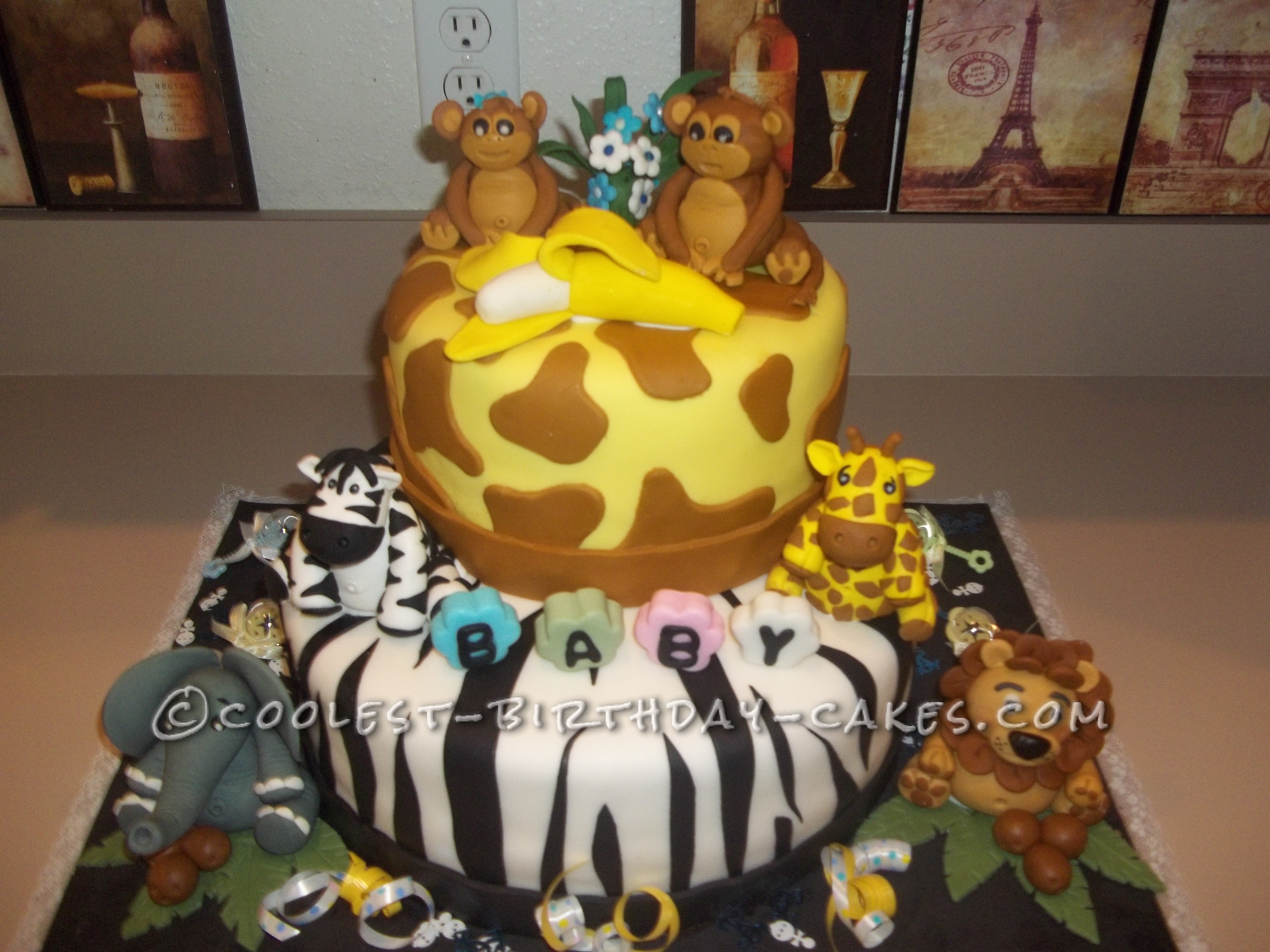 Coolest Jungle Safari Baby Shower Cake