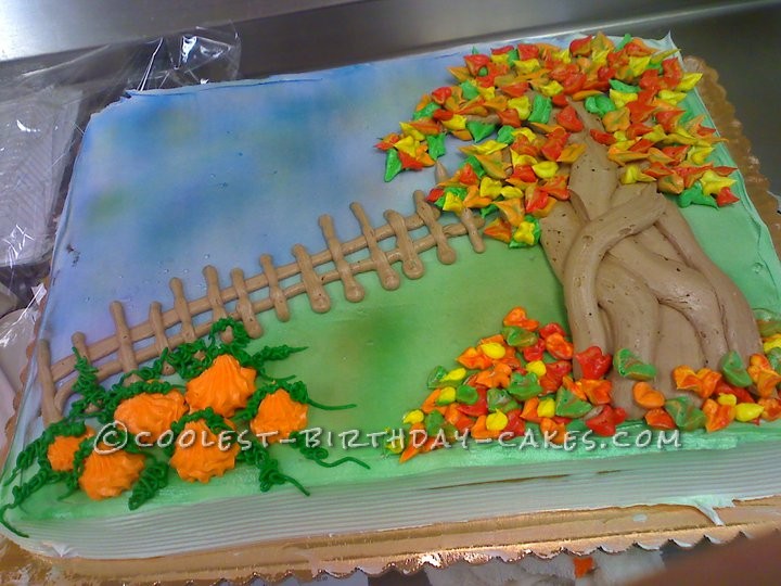 Beautiful Fall Scene Cake