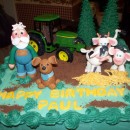 Cool Homemade Farmer Scene Birthday Cake