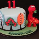 Awesome Funky Dinosaur Tree Birthday Cake