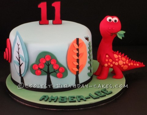 Awesome Funky Dinosaur Tree Birthday Cake