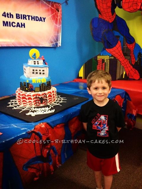 Micah's Superhero Spiderman 4th Birthday Cake