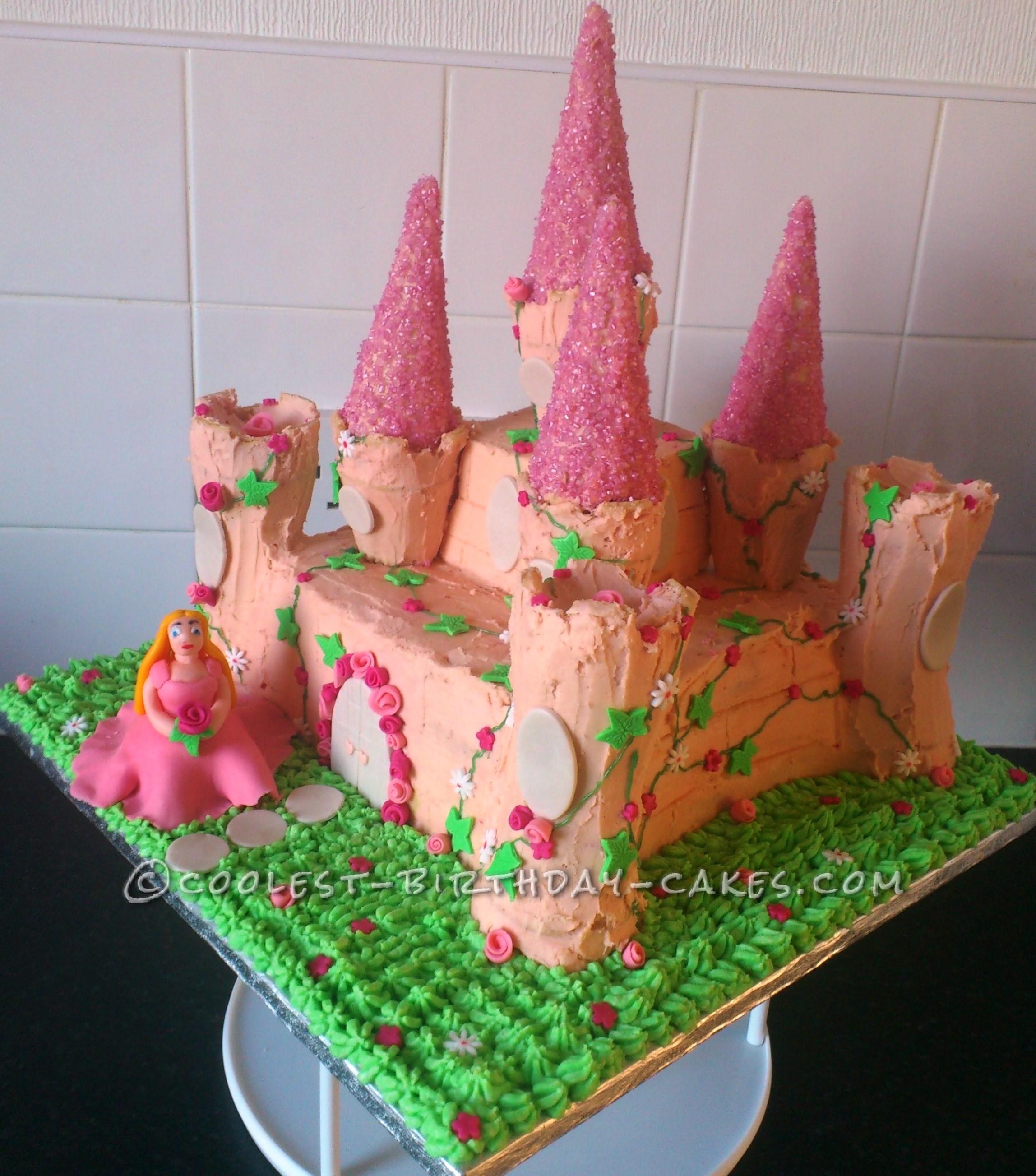 Coolest Homemade Princess Castle Birthday Cake