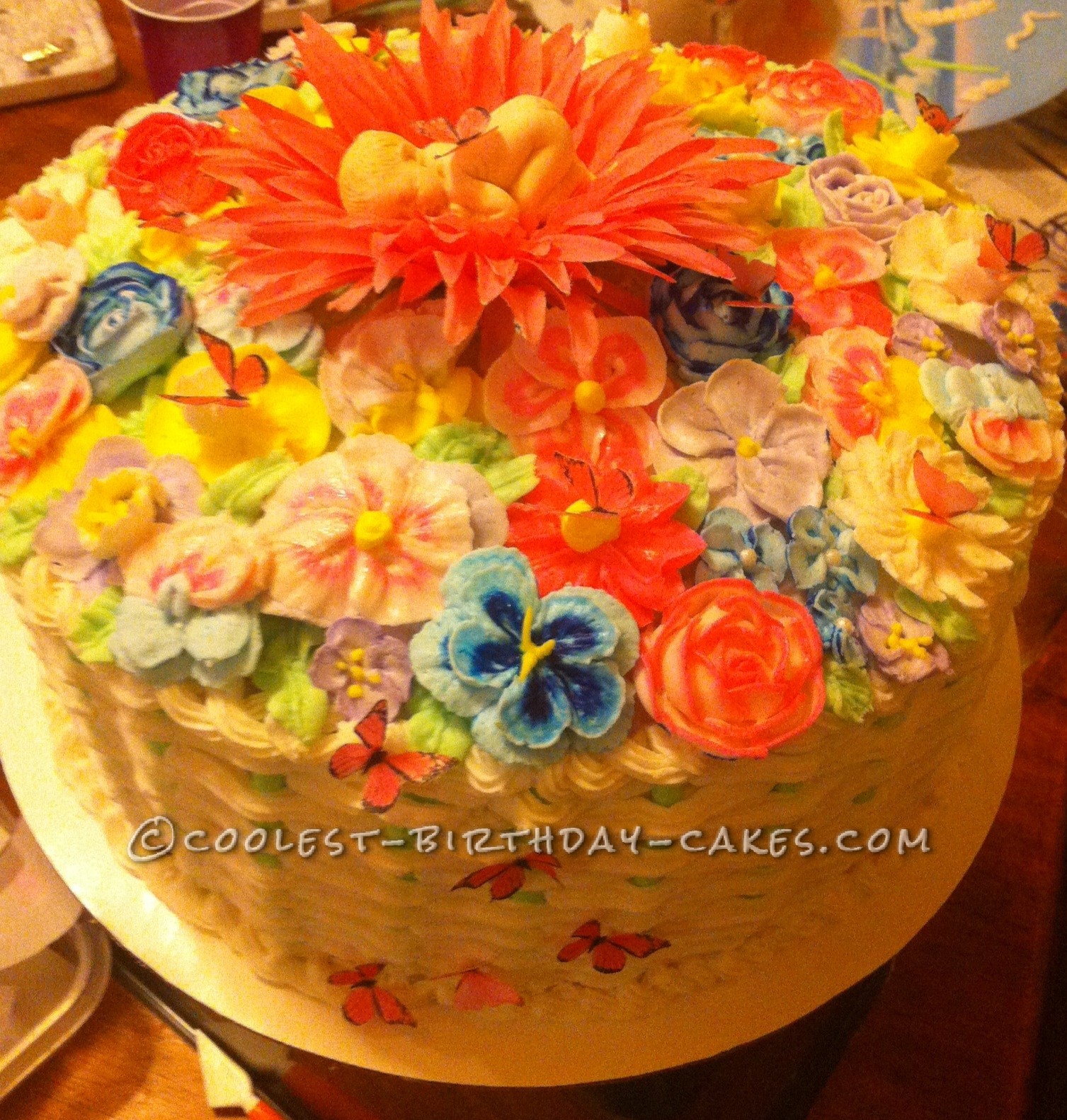 Coolest Butterfly Baby Shower Basket Weave Cake