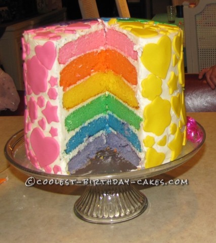Homemade Rainbow Birthday Cake