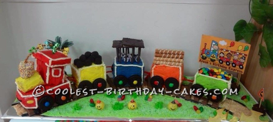 Coolest Birthday Express Train Cake