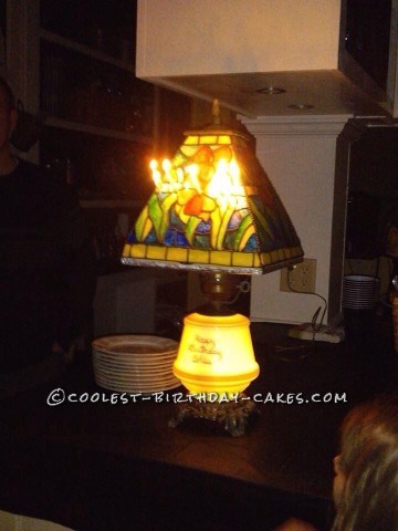 Stained Glass Lamp Cake that Lights Up!