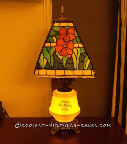 Stained Glass Lamp Cake that Lights Up!