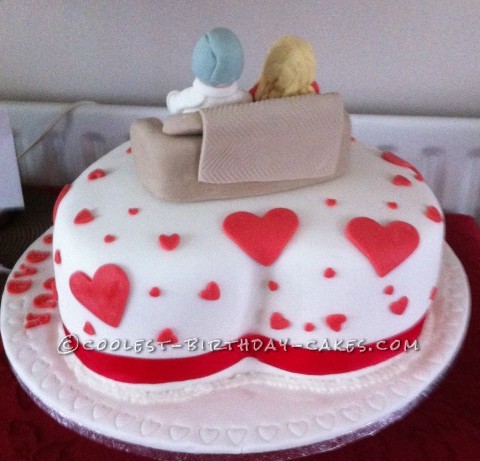 Coolest Heart Shape Anniversay Cake
