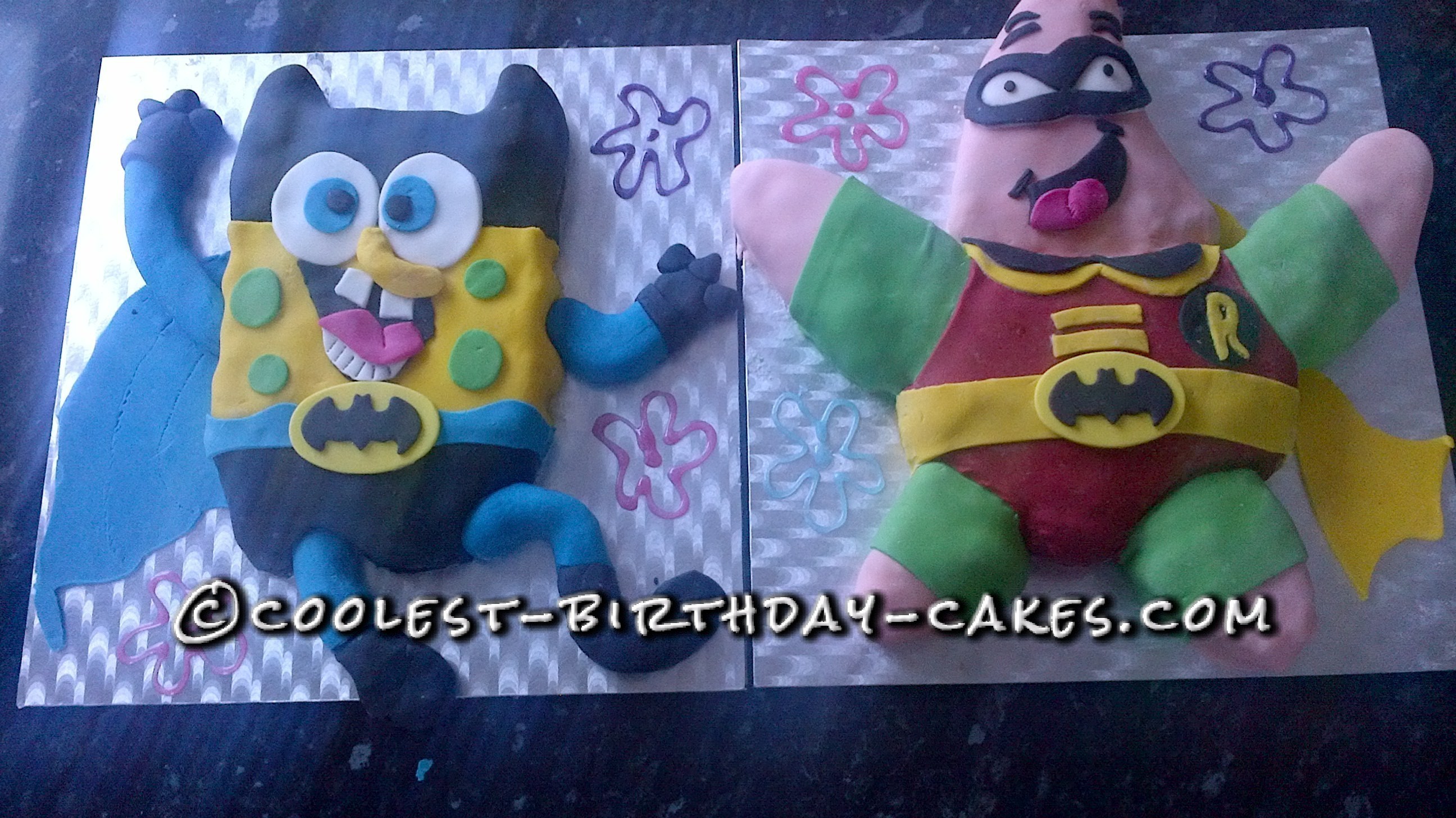Coolest Sponge Bob Batman Cake and Patrick Robin Cake