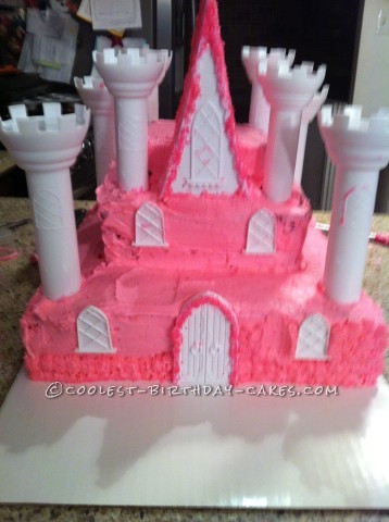 Coolest Pink Princess Castle Cake