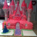 Coolest Pink Princess Castle Cake