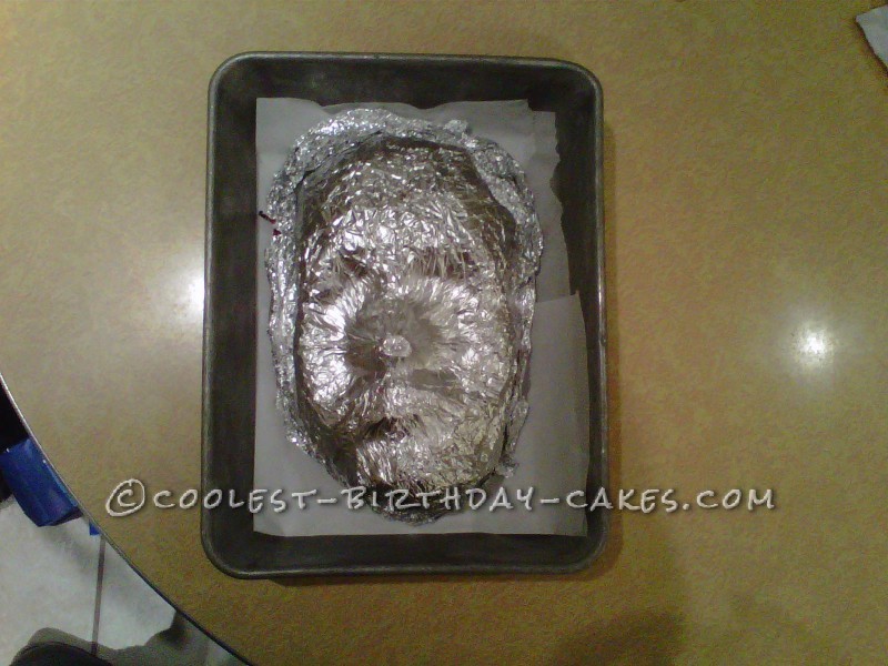 how I formed the face cake pan