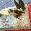 Snowmobiling Cake for an 8th Birthday