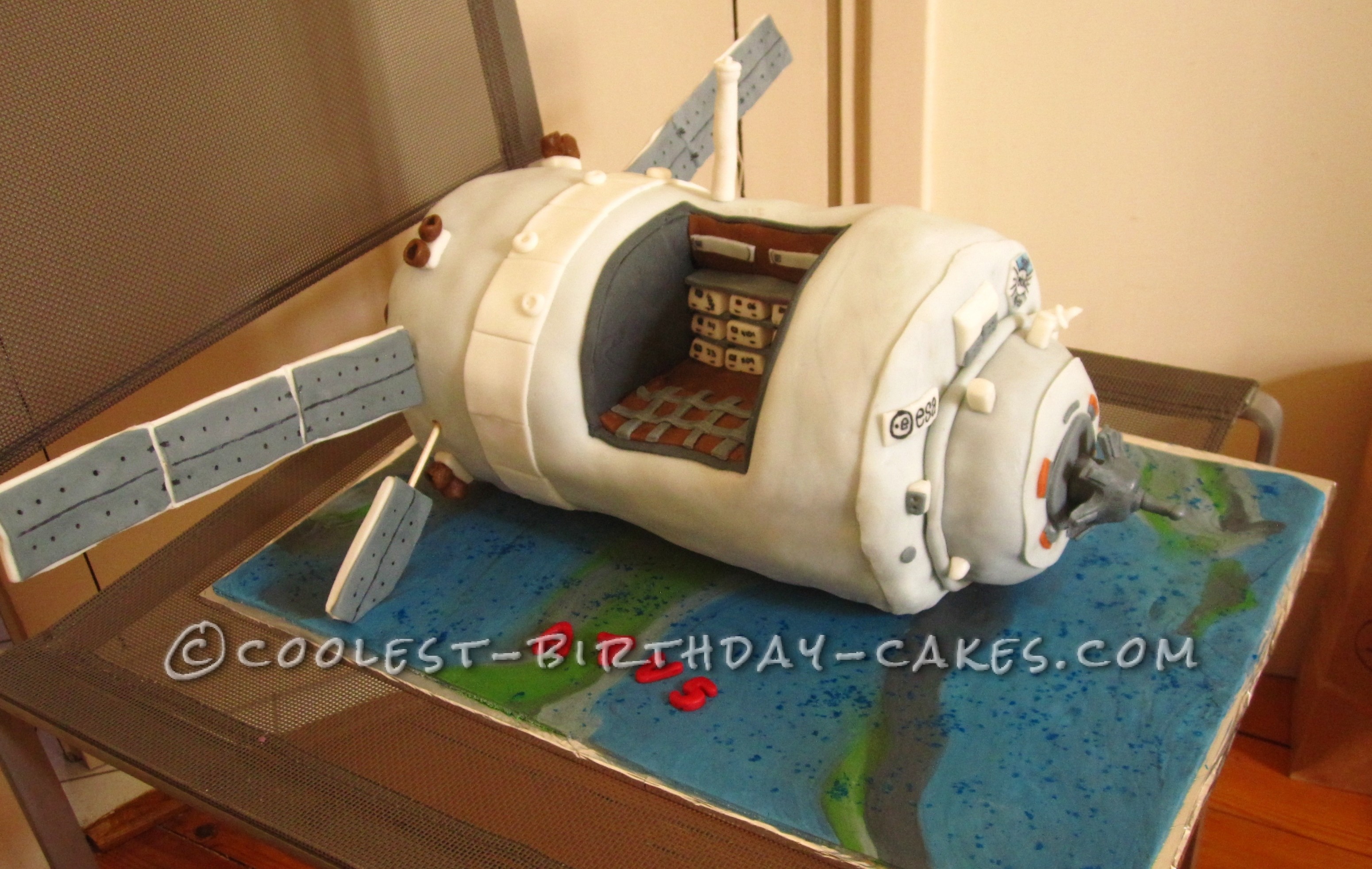 ATV Spaceship Cake with Interior (Cutout) View