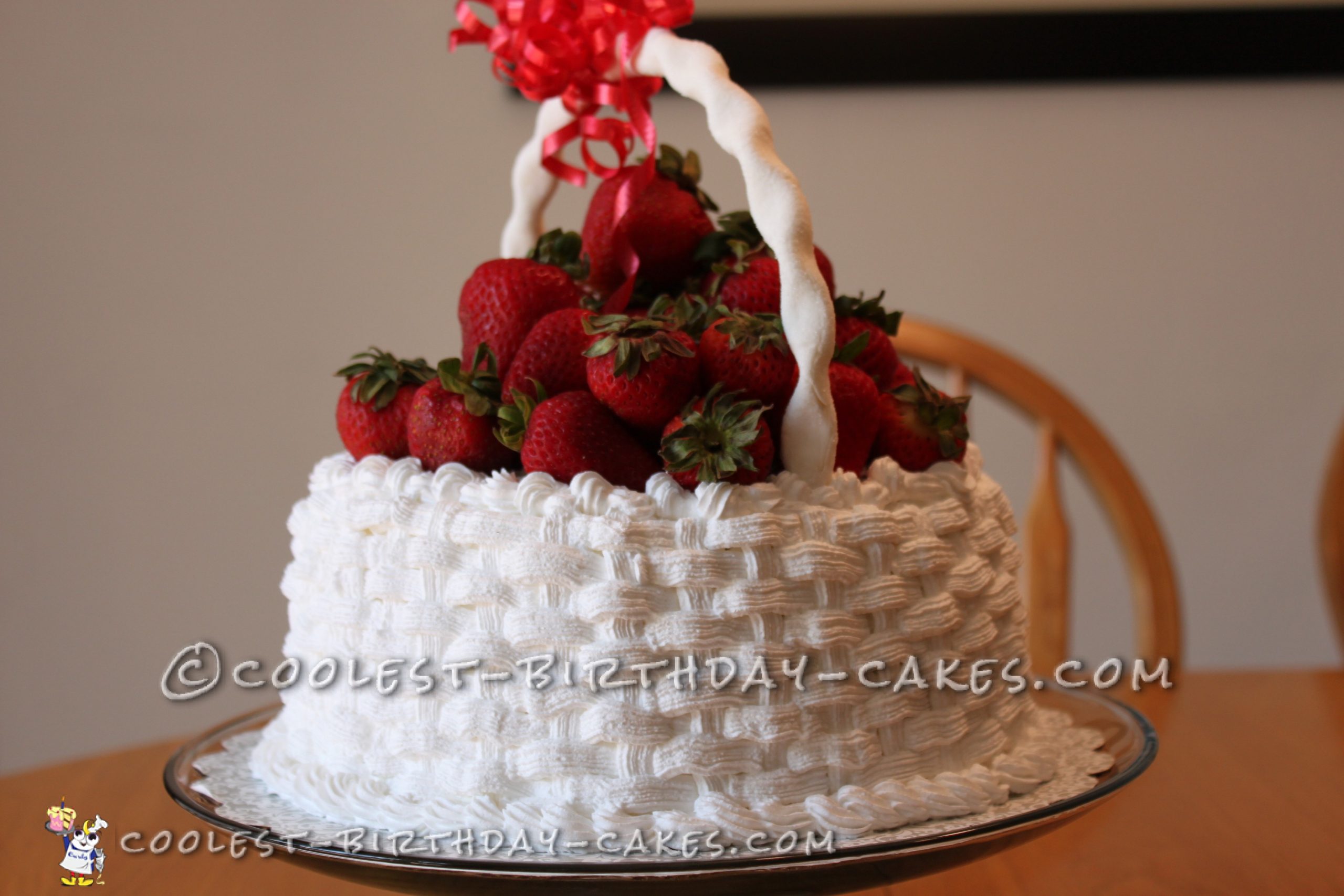Basket of Strawberries Birthday Cake