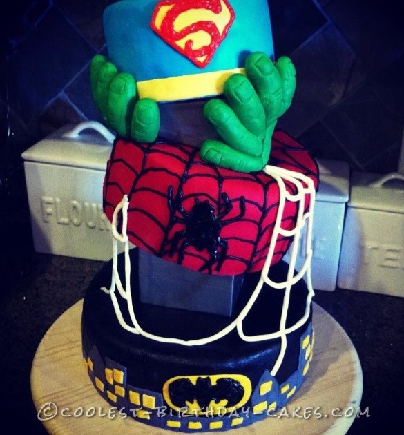 Coolest Leaning Superheroes Cake
