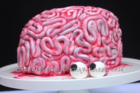 Gruesome Brain Cake for a Science Party