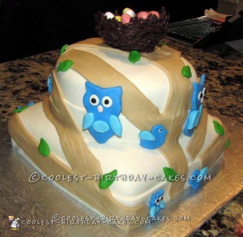 Coolest Easter Eggs and Owls Cake