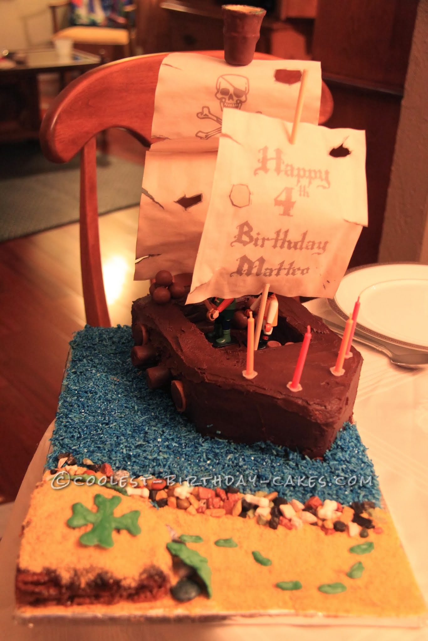 Coolest Playmobile Pirate Ship Birthday Cake