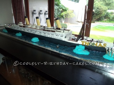Tom's Titanic 8th Birthday Cake