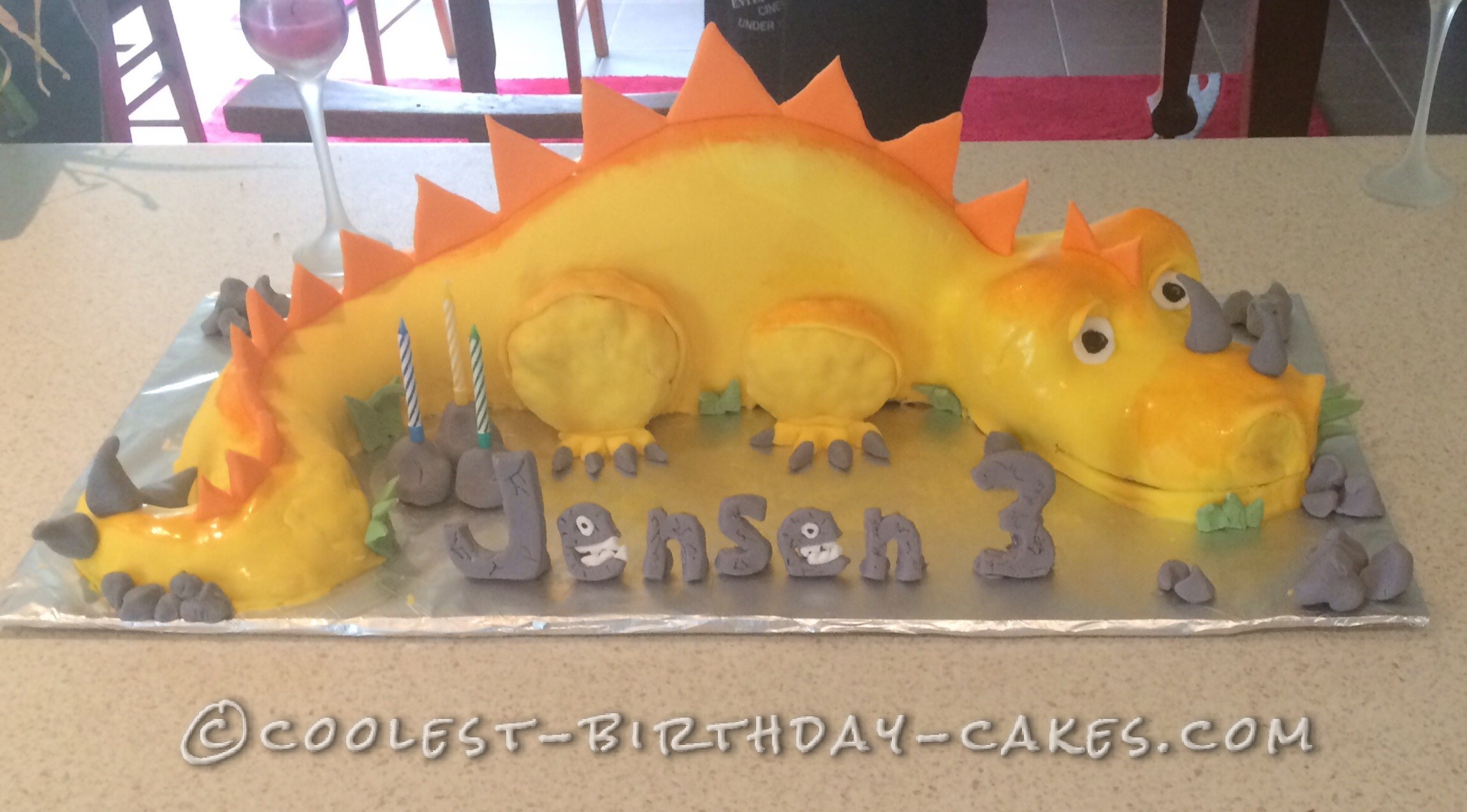 Coolest Dino 3rd Birthday Cake