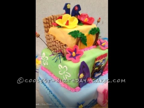 Coolest Sweet 16 Luau Cake