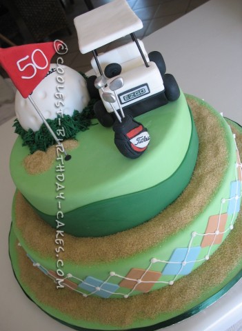 Golf Themed 50th Birthday Cake