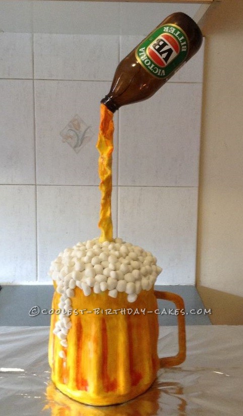 Suspended Beer Mug Cake