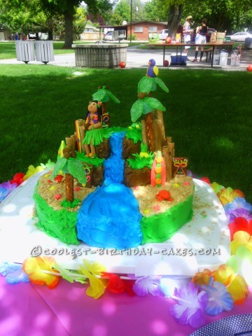 Beautiful Luau Cake for 7th Birthday