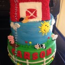 Cool 3-Tier Farm Cake for a First Birthday